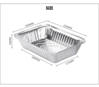 Recycelbare 2 1/4 LB Längliche Aluminiumpfannen Einweg-Lebensmittelbehälter OEM-Marke Aluminiumfolie-Lebensmittelbehälter mit Kartondeckel