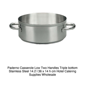 หม้อตุ๋นสแตนเลสทรงตื้น Ø 36 ซม. สูง 14 ซม., 14.2 ลิตร, ฐานสามชั้น แบรนด์ Paderno - Product Image 2