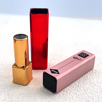 Échantillon gratuit Tube de rouge à lèvres carré avec bouton Emballage cosmétique de luxe Trousse de maquillage rechargeable