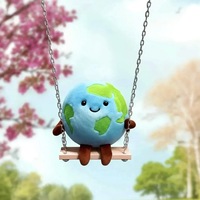 Porte-clés en peluche mignon en forme de Terre, jouet planétaire doux et rembourré, mini pendentif de sac en peluche Kawaii pour cadeau d'enfant, vente en gros