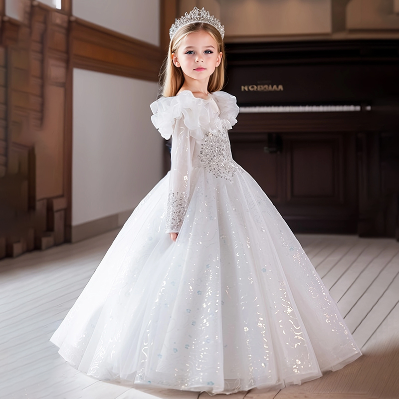 strapless open back dress Blue Princess Cinderella Costume Dress for Girls Dress Up. Queen of  Kingdom. – Sara Dresses main image 0
