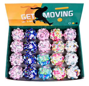 Variedad de Pelotas de PU Elásticas de Alta Calidad <span class=keywords><strong>con</strong></span> Correa de Muñeca, Pelotas de Entrenamiento de Alto Rebote de 6.3CM <span class=keywords><strong>con</strong></span> Puntos Cóncavos-Convexos, Pelotas de Juguete de Colores - Product Image 2
