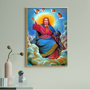 Clásico personalizado Art Deco Jesús lienzo <span class=keywords><strong>impresión</strong></span> cristiana Dios imágenes tela impresiones para Pascua colgante diseño estilo - Product Image 5