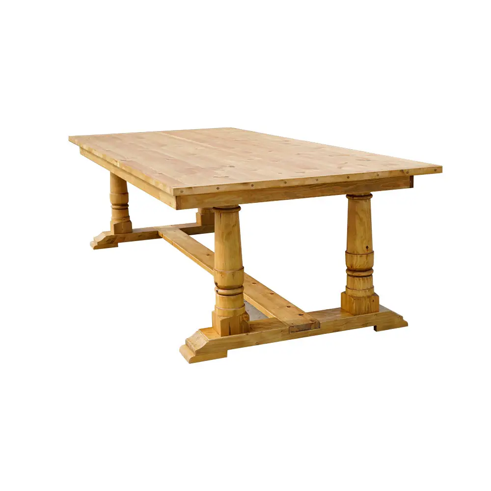 SZ boda rectángulo personalizado rústico madera banquete comedor madera maciza granja mesa de comedor