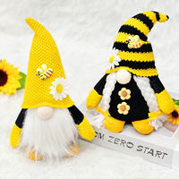 Gnomo de Peluche Hecho a Mano para el Festival de las Abejas, Muñeco Sueco Tomte Nisse sin Rostro con Girasol, Adorno Duradero para el Hogar, Novedad de Gran Venta