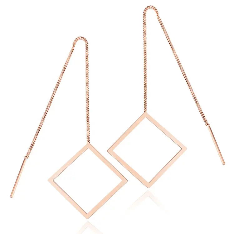 Manufacturer bulk wholesale simple and brief rhombus earrings at very low price custom supported