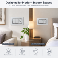 Kits muraux intelligents pour condo, avec interrupteur bipolaire, prise simple 3 broches, panneau d'interrupteurs en acrylique, pour bureaux, salles de réunion et salles de conseil, et pour systèmes de gestion d'énergie