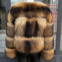 BEIZIRU Manteau long d'hiver pour femme en vraie fourrure de raton laveur, élégant et moelleux, avec chapeau personnalisé, vêtement d'extérieur de luxe naturel et tendance