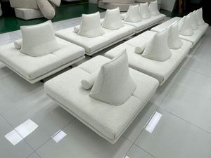 Sofá de Tela Creativo Informal para Sala de Estar Minimalista Nórdica Moderna de Dos Plazas, <span class=keywords><strong>sin</strong></span> <span class=keywords><strong>Respaldo</strong></span> ni Reposabrazos - Product Image 5