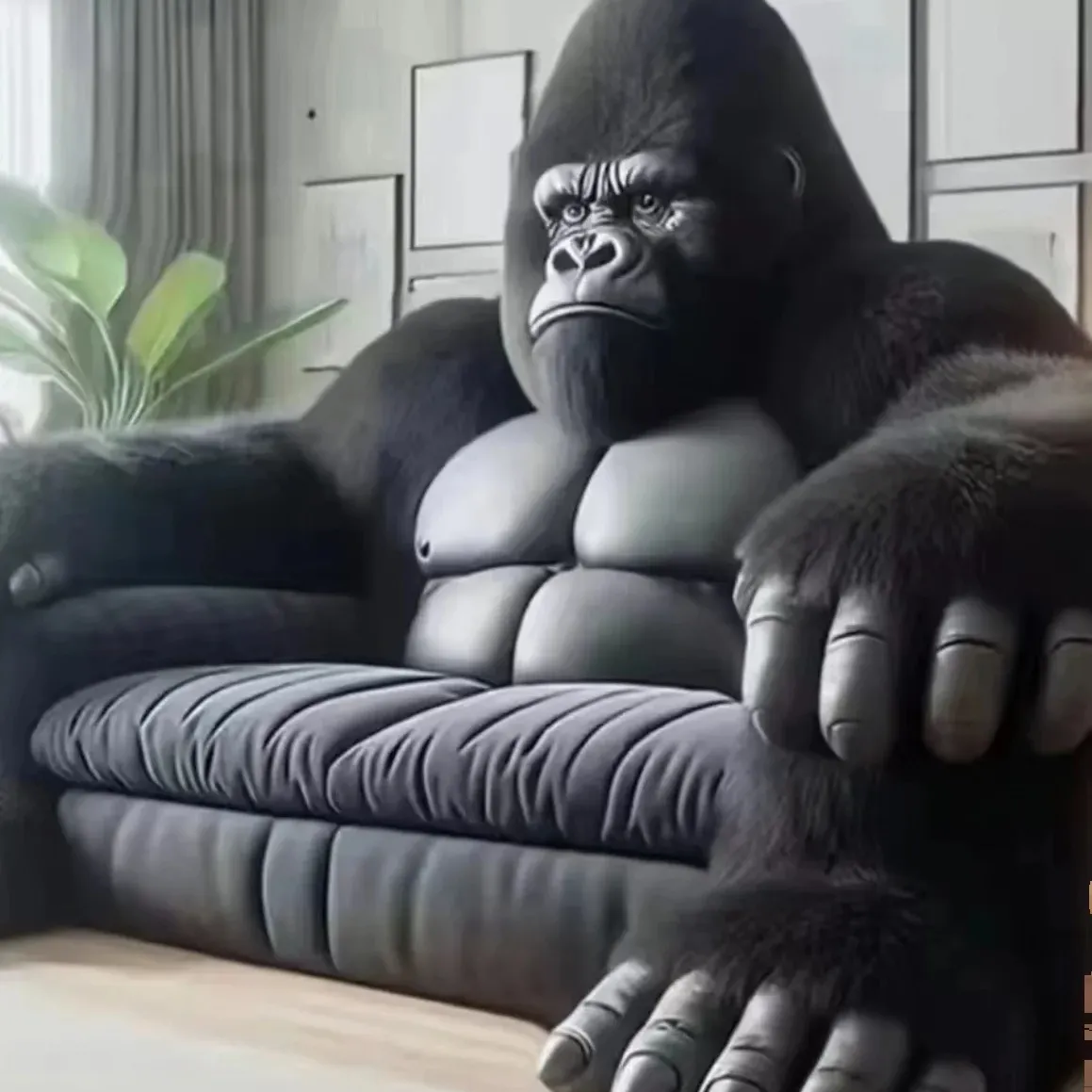 Featured creative Gorilla sofa Living room furniture animal sofa Bedroom bed Creative size unit leather sofa bed