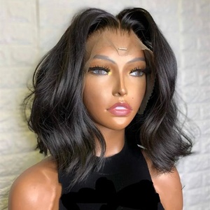 Wholesale <strong>Cheap</strong> Raw Indian Virgin Body Wave Hd Full Lace Frontal <strong>Wig</strong> Bob Natural Human Hair Transparent Lace Front Short <strong>Wigs</strong> - Product Image 5