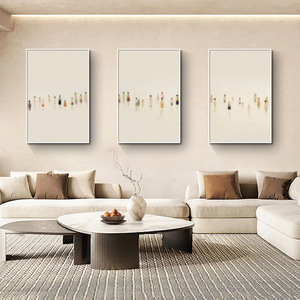 Les gens sur la <span class=keywords><strong>plage</strong></span> impression numérique 3 pièces ensemble minimaliste <span class=keywords><strong>Beige</strong></span> mur Art triptyque neutre décor à la maison salon affiche - Product Image 3