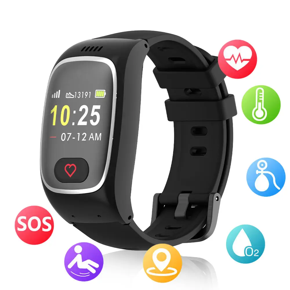 GPS LBS Geo ritmo cardíaco reloj inteligente SOS llamada VL16 personas mayores tarjeta Sim caída alarma monitoreo remoto ancianos 4G pulsera inteligente