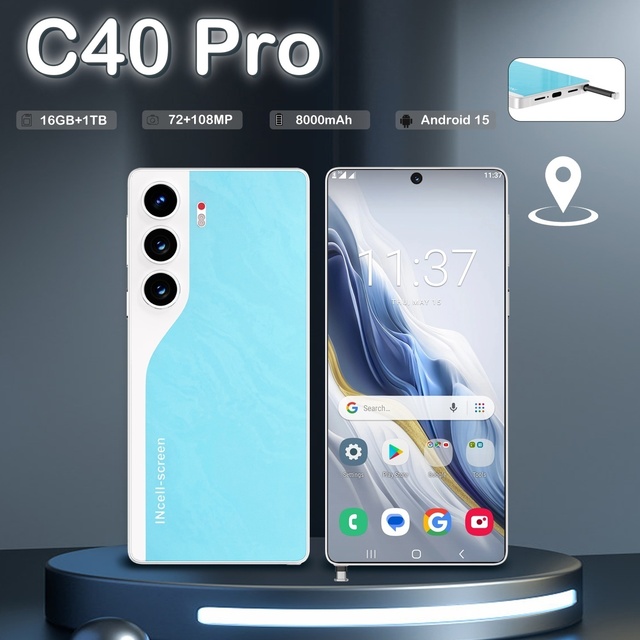 Wholesale 2026 New C40 Pro Smartphone Factory Price Version 16+1tb Android 15 Big 4k Screen 108mp Rear Lte Cdma Mobile Phone