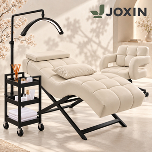 Cama de Masaje Curva para Pestañas, Directo de Fábrica, Mesa Facial Ajustable de Terciopelo con Lámpara LED para Spa - Product Image 2
