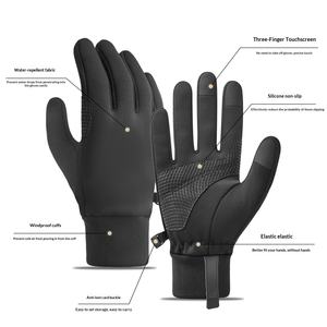 Guanti Invernali Caldi per Ciclismo all'Aperto, Touchscreen, Antiscivolo, Antivento, Impermeabili, in Poliestere Foderato in Pile con Coulisse - Product Image 2