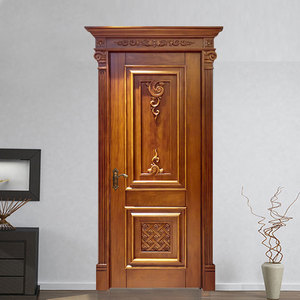 ประตูไม้แกะสลักสไตล์ย้อนยุคสำหรับวิลล่าการออกแบบกันเสียงกันเสียงสำหรับห้องนอนห้องนอนการออกแบบประตูไม้แบบกำหนดเอง - Product Image 3
