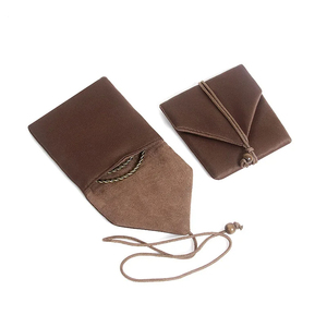 Sac de rangement portable en velours et cuir au design moderne, petit sac organisateur de bijoux à cordon, vente chaude - Product Image 3