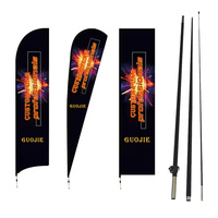 Drapeau publicitaire routier télescopique visible, affichage promotionnel, logo personnalisé, signalétique souple, portable, léger et durable pour