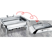 Set Perlengkapan Buffet Restoran Guangzhou, Set Peralatan Masak Chef, Penghangat Makanan Stainless Steel, Chafing Dish Hidrolik Persegi Panjang