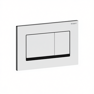 Plaque de couverture Gebert Sigma 30 à 2 boutons, chrome noir, bord inférieur 17,2 cm de largeur, 29,9 cm de longueur, boutons de chasse d'eau pour toilettes - Product Image 2