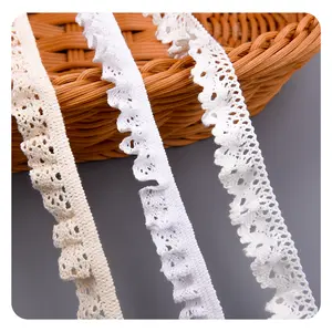 Nouveau design stretch dentelle coton spandex doux fleur élastique crochet dentelle garniture pour femmes robe