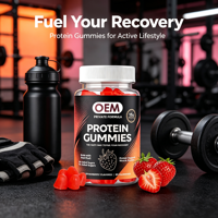 Gummies protéinés végétaliens 15g de protéines par portion Soutien nutritionnel quotidien Saveur fraise Gummies riches en protéines