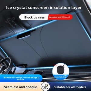 Pare-soleil pliable personnalisé pour pare-brise de voiture, protection UV en titane argenté, accessoires intérieurs - Product Image 3