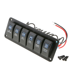 Pre-Wired <strong>Switch</strong> <strong>Panel</strong> 6 Gang Toggle ON-OFF Blue Illuminated for Automotive Truck RV 12-24V DC - Product Image 5