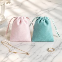 Pochettes en velours personnalisables avec cordon de serrage pour bijoux, cadeaux, faveurs de mariage, logo personnalisé, taille et couleur au choix, pochette de rangement en velours
