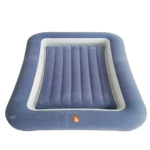 Flocking Inflatable Child Air Bed Kid Travel Cot Bed Inflatable toddler Mattress Air Bed with Pump