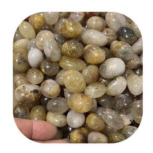 Piedras Preciosas Sueltas de Alta Calidad al por Mayor, 20-30 mm, Cuarzo Rutilado Dorado Natural, Piedras Pulimentadas en Venta - Product Image 2