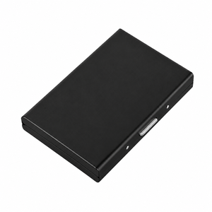 OEM Stainless Steel Accordion Style RFID Blocking Card Holder <b>Metal</b> Credit ID Card Case with Button Closure 6 Slots - Product Image 1