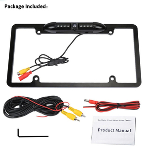 8 <span class=keywords><strong>LED</strong></span> vision nocturne voiture Us cadre de plaque d'immatriculation caméra grand Angle cadre de plaque d'immatriculation ue voiture caméra de recul étanche de voiture - Product Image 3