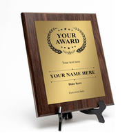 Plaque de récompense en bois MDF brun foncé signe trophée vierge Plaques de certificat en bois pour gravure au laser Technique polie