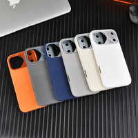 Coque de téléphone antichoc en silicone liquide avec anneau métallique pour appareil photo à trous fins et touches latérales métalliques de haute qualité pour iPhone 17, 17 Pro, 18 Pro Max