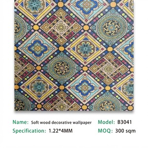 Papier peint en liège naturel écologique, à coller soi-même, motif floral et d'oiseaux, revêtement <span class=keywords><strong>mural</strong></span> auto-adhésif pour la décoration de la maison et du salon - Product Image 1