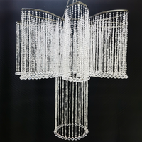 Lustre en acrylique à 8 pétales en forme de fleur exquise, décor de plafond pour salle de mariage, hôtel, rideau de perles, drapé