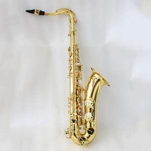 Saxofón <span class=keywords><strong>tenor</strong></span> Cuerpo <span class=keywords><strong>de</strong></span> latón Lacado dorado Sin alto F # Llave <span class=keywords><strong>Boquilla</strong></span> <span class=keywords><strong>de</strong></span> latón Se puede seleccionar Saxofón <span class=keywords><strong>tenor</strong></span> <span class=keywords><strong>de</strong></span> alto nivel OEM - Product Image 1