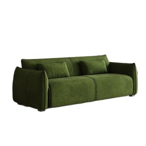 Fabric <b>Sofa</b> PT203 Black Velvet Living Room Modern Minimalist Straight Line Design - Product Image 5