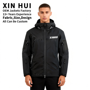 Custom Logo Men's Vintage Tactical Waterproof Fleece Jacket Windproof Outdoor Sportswear 100% Cotton Shell Autumn - Product Image 2