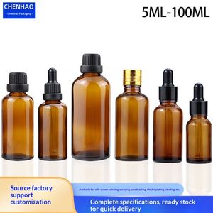 Essence Oil <b>Bottles</b> 5ml-100ml Brown Glass Classic Fashion Design Model C014 with <b>Dropper</b> - Product Image 5