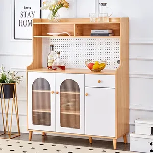 <span class=keywords><strong>Buffet</strong></span> à vin moderne simple et antique <span class=keywords><strong>de</strong></span> luxe Rangement mural intégré <span class=keywords><strong>de</strong></span> style rétro pour la maison Cuisine Salon en bois - Product Image 2
