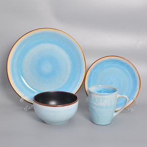 Hôtel vaisselle dîner ensemble en céramique porcelaine vajilla negra - Product Image 2