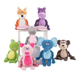 Doe Pet aksesuarları gıcırtılı ses noel hediyesi peluş tilki köpek Pet vokal pamuk halat bacaklar ile interaktif düğüm çiğneme oyuncağı - Product Image 2