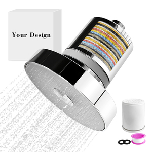 Juego de cabezal de ducha con filtro de acero inoxidable, cabezal de ducha de alta presión de 6 pulgadas, 15 etapas de filtración, ahorro de agua para salida única - Product Image 1