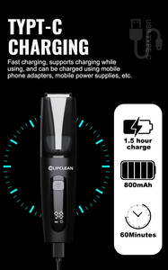 Máy Cắt Tóc Nam Bằng Gốm Sứ Không Dây, Có Màn Hình LED, Lược Điều Chỉnh Được, Chống Nước, Máy Cạo Râu Điện - Product Image 3