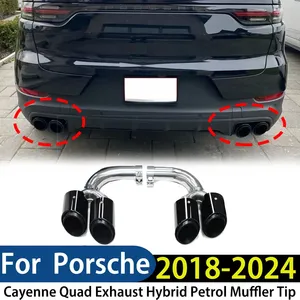 Système d'échappement quadruple hybride essence 2018-2024 avec embouts et accessoires de modification extérieure - Product Image 1