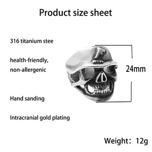 Men's Titanium Steel Hollow <b>Skull</b> <b>Ring</b> Silver Color Punk Style Fashion Jewelry Gift - Product Image 5