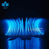 Fontaine musicale flottante extérieure de style occidental, grand design moderne, en acier inoxydable, écologique et durable pour usage commercial